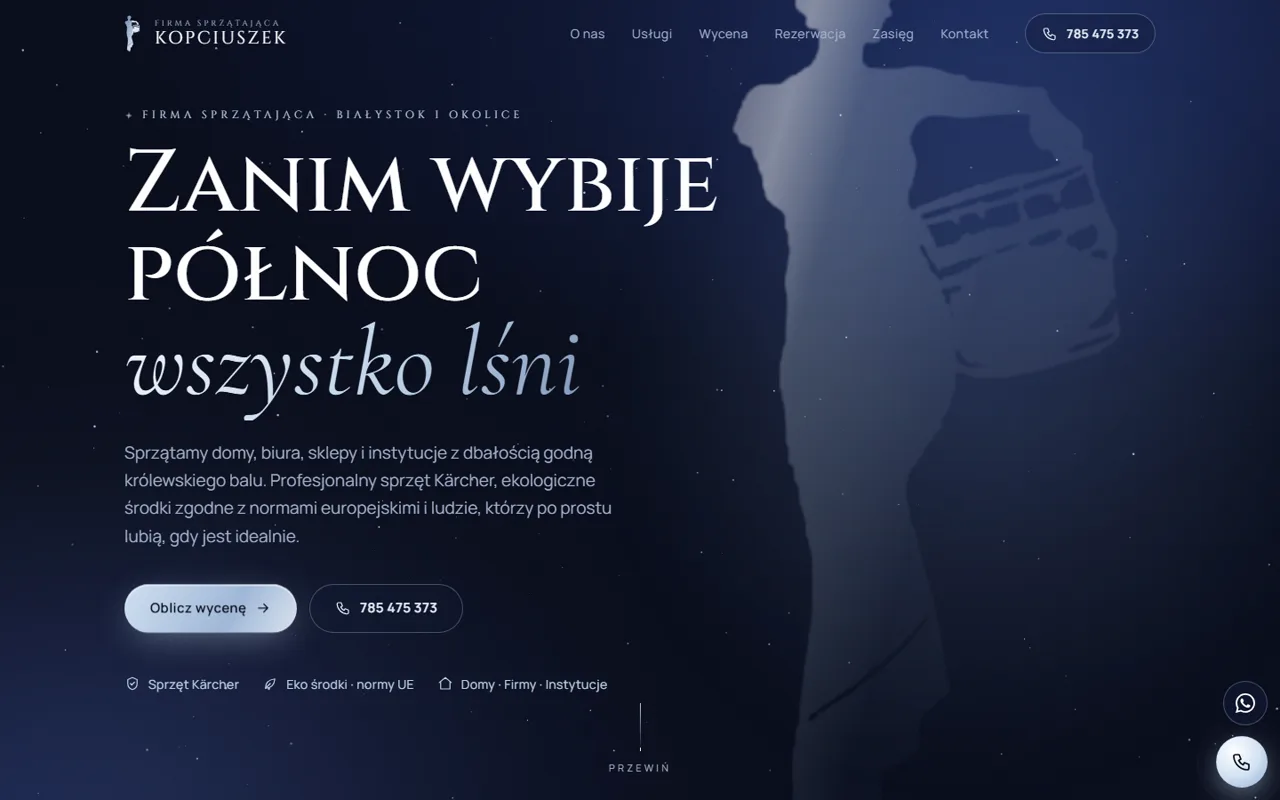 Strona Kopciuszka na laptopie